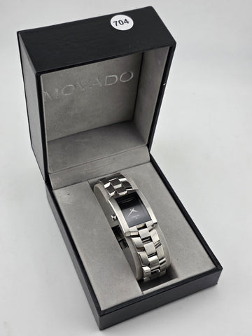 Movado 84.C1.415.A Swiss Quartz Stainless Steel Rectangular Museum Watch. 22mm.
