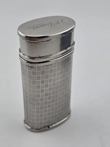Rare Vintage S.T. Dupont Paris Pocket Cigar Ashtray Guilloche Silver Plate w Box