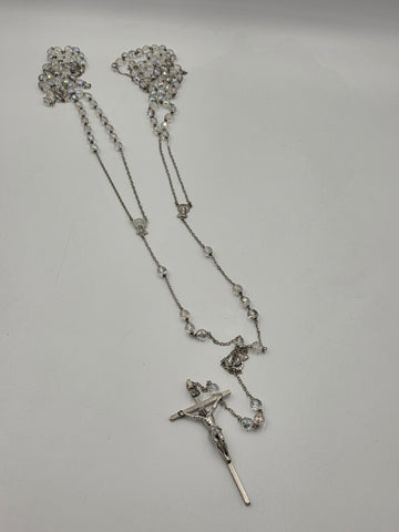 Vintage Italian 51" Ceremonial Catholic Rosary stal Beads Large Crucifix