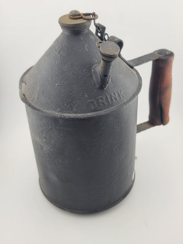 Rare Antique Railroad Water Drinking Can Steel Jug Section Gang Track Worker