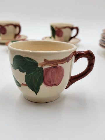 Vintage Set Of 3 Franciscan Earthenware Apple Cup and Saucer 1940-1947