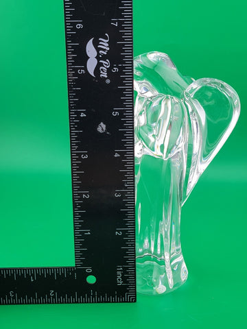 BACCARAT France Crystal ANGEL With HORN Nativity Figurine Discontinued 6"