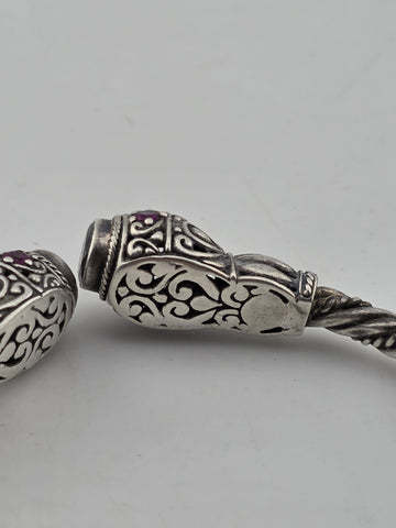 925 Sterling Silver Handmade Tribal Kada Bangle Bracelet Unisex Vintage