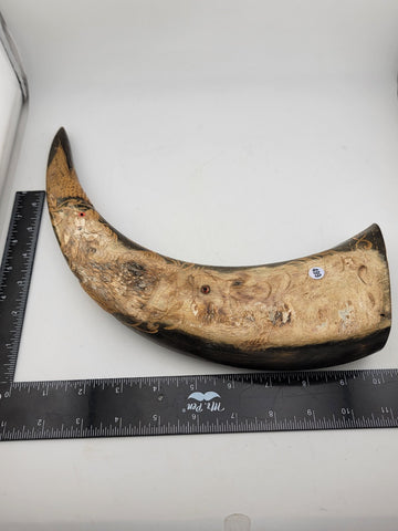 19th Cent. Antique Handcarved Asian Buffalo horn with dragon and Tiger Carvings.