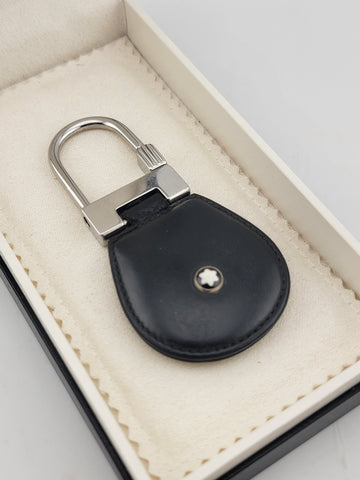 MONTBLANC Meisterstuck Navy Leather Key Fob Model MB114560 W Large Montblanc Box