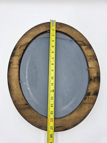 Antique Hand Carved Gilt Wood Oval Mirror Roses Floral Rococo 17” Wall Decor