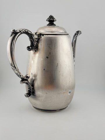 Antique Wm. Rogers & Son "Spring Flower" Silver Plated Tea/Coffee Pot.