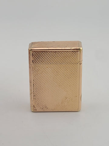 Vintage Small S.T. Dupont Paris Ligne 1 Mesh Pattern Gold Plated Gas Lighter.