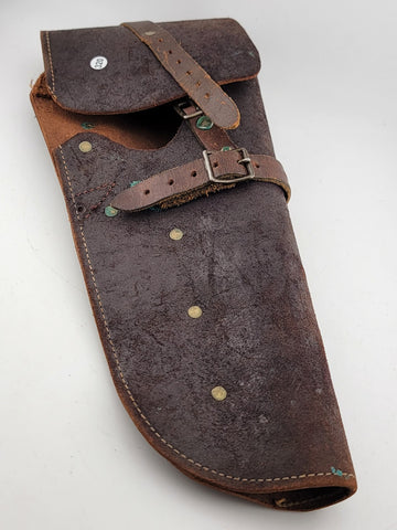 Post WW2 Brown Colt / Ruger Leather Holster. 13 Inch Long. V G Condition.