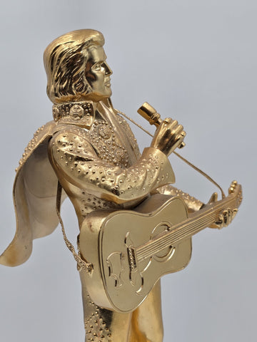 RARE EMPTY NEWM CCORMICK ELVIS PRESLEY 50TH BIRTHDAY XL 18" DECANTER MUSIC BOX