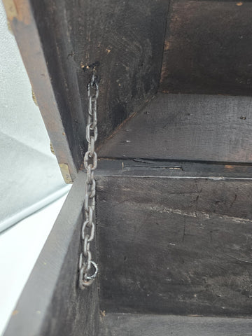 Rare Antique Moroccan Moorish Brass Studded Jewelry Chest Box Islamic Decor