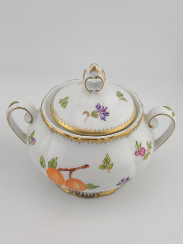 Rare Anna Weatherley Strawberry Creamer & Sugar Set Czech Porcelain Hand Painted