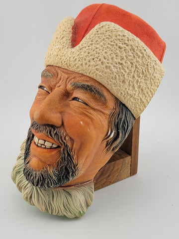 Bossons England Chalkware Head Himalayan Man Wall Hanging Bust Sculpture 3488B