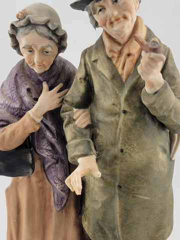 Vintage 1960s Italy  Giuseppe Capodimonte, The Promenada, Hand Painted Porcelain