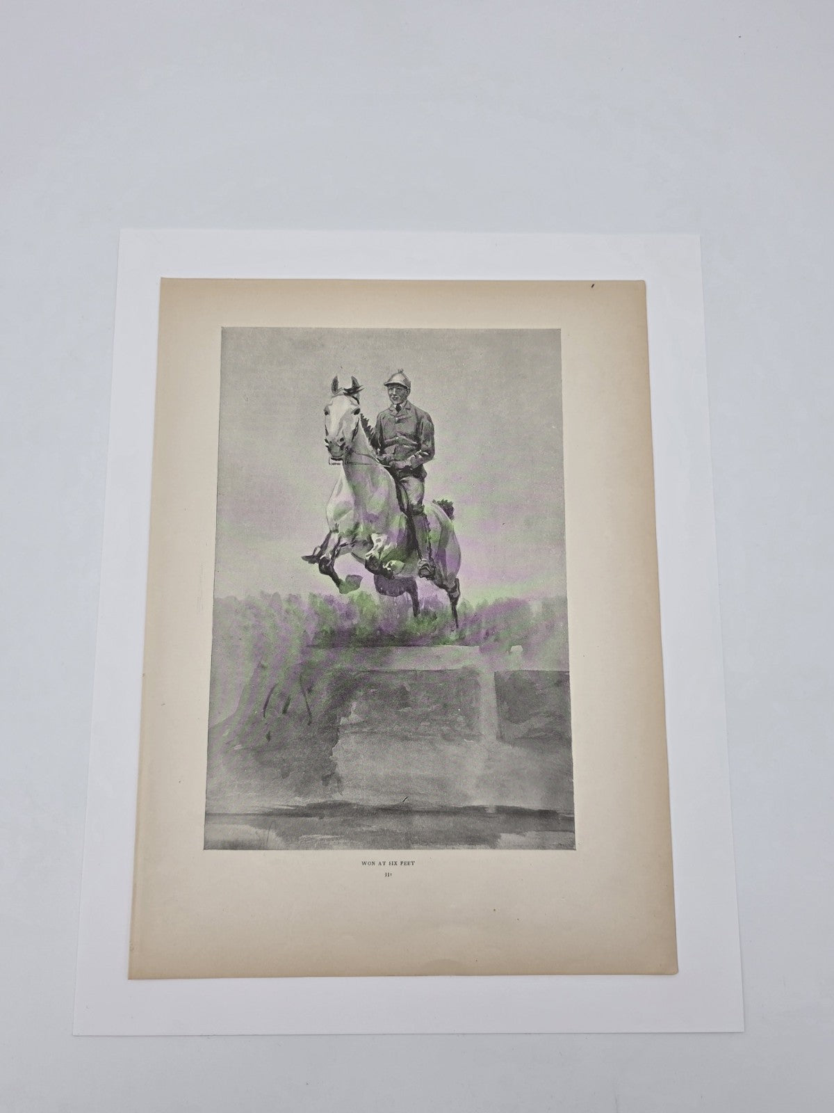 Rare 1893 Vogue Leaf "WON AT SIX FEET" Equestrian Horse Jump H. Pelham Robbins