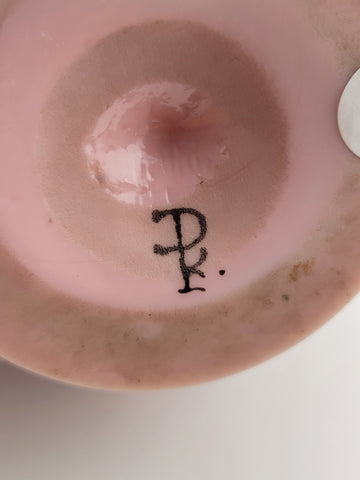 Rare Collectible PK Poschinger Krystallie Antique Burmese glass  Pink vase.