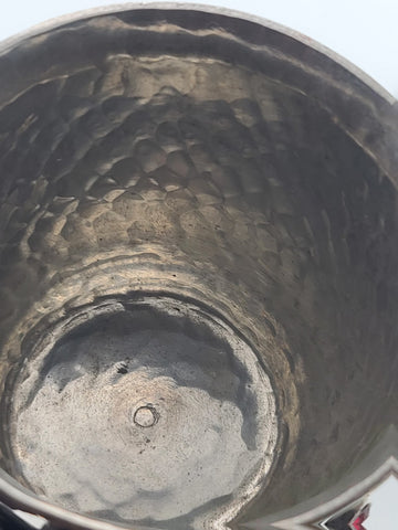 Ltd Ed. Fellwolf Pewter Dragon Goblet Fantasy Chalice Red Stones Signed 374/1000