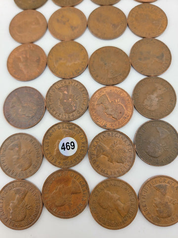 Lot Of 28 Queen Elizabeth II 1954-69 Great Britain Half Penny UK 1/2 Pence Coin