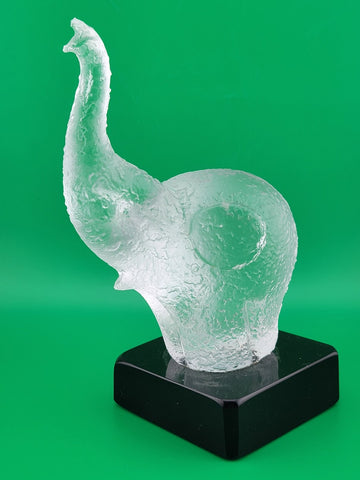 Rare Frosted Art Glass ELEPHANT Signed "Robla" Attributed to Archimede Seguso