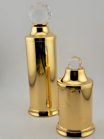 24 Karat Gold-Plated Brass Swarovski Crystal Slat & Pepper Valerio Alberello