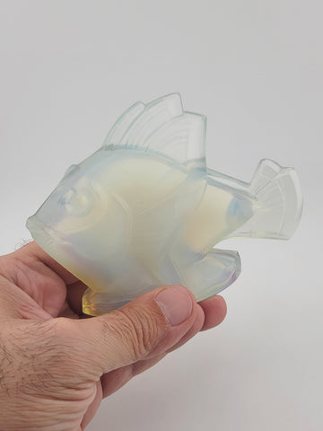 Vintage Sabino Opalescent Glass Fish Model Chabot 5023 Figurine 3.5" tall by 4.5