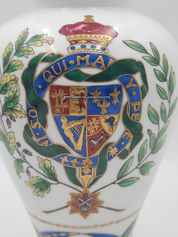 Rare Matching Set Of Chelsea House Heraldic Porcelain Plate Vase & Lidded Urn.