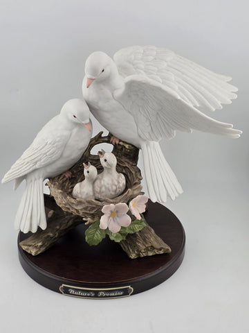 HOMCO HOME INTERIORS CLASSIC PORCELAIN "NATURE'S PROMISE" DOVES/FLOWERS/FAMILY