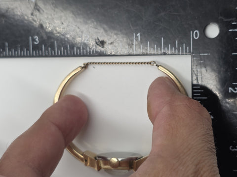 1940's Vintage Elgin Shockmaster 10K GF Ladies Bangle Watch Art Deco Style Works