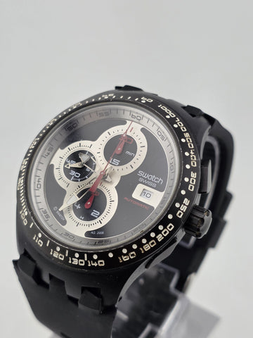 Swatch Right Track SVGB400 Automatic Chronograph Swiss Watch. Works. Read.