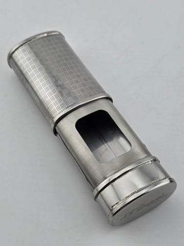 Rare Vintage S.T. Dupont Paris Pocket Cigar Ashtray Guilloche Silver Plate w Box