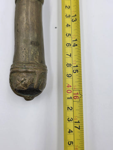 Vintage 1950's West African Bronze Ritual Staff Mother & Child Figural Sculpture