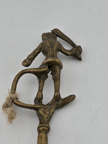 Rare Antique Collectible Brass Monkey Decorative Spoon. 7 Inch Tall.