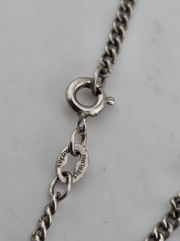 Vintage Russian Orthodox Sterling Silver Slavonic Cross Pendant & Avery Necklace