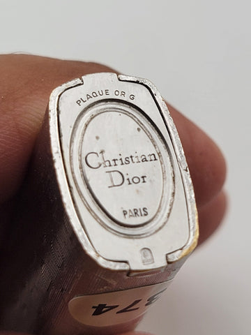 Vintage Christian Dior Lighter Swiss Made CD Logo Silver and Gold Plated. Works.