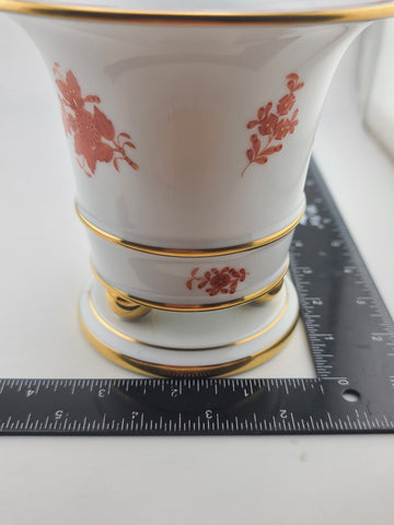 Rare Herend Hand Painted Floral Cachepot Jardiniere Ball Footed Pedestal Vase