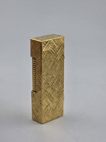 Rare Vintage Dunhill Rollagas Gold Tone Textured Switzerland Very Clean.