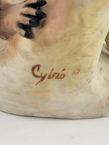 Vintage Cybis Raffles The Raccoon 7" Porcelain Figure Figurine. VG Cond.