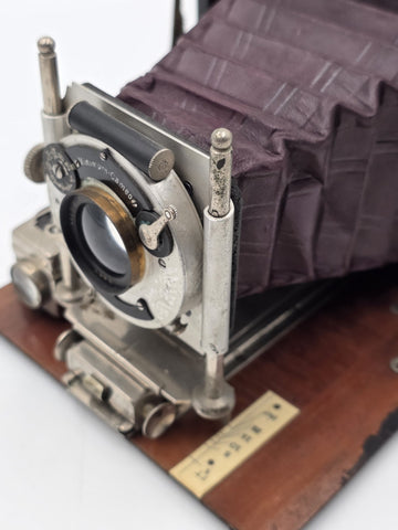 Antique c1910 Quarter Plate Folding Camera Aldis Anastigmat No 6 Minimum Cameo