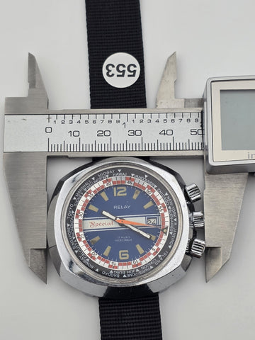 RARE RELAY SPÉCIAL - VINTAGE DIVER MEN'S WATCH / HERREN TAUCHER UHR. WORKS.