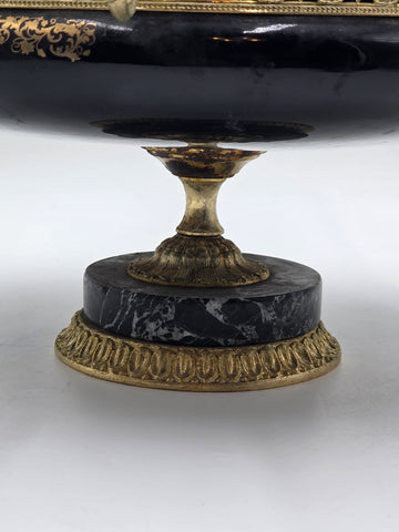Rare Vintage Rostema Italy Limoge Hand Painted Footed Elevated Centerpiece Bowl.