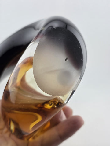 Vintage Dale Tiffany Hand-Blown Art Glass Hearts Lovers Hugging Sculpture