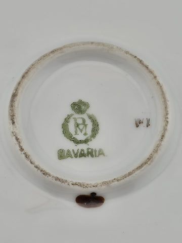 Antique RM Bavaria Hand Painted Roses Porcelain Plate Art Nouveau German C 1900.