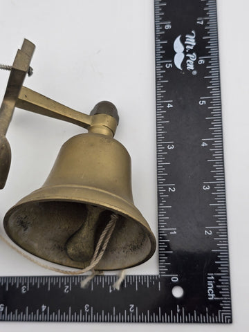 Vintage Solid Brass Ship Bell Wall Mount Anchor.  Front Doorbell. Kitchen Bell.