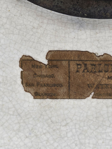 1889 WATERBURY Parlor No.98 Victorian Cobalt Blue Porcelain Ceramic Mantel Clock