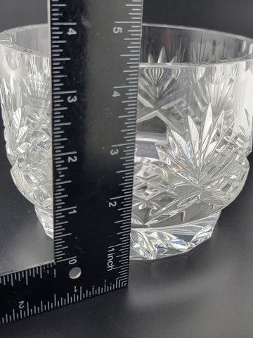 Vintage Illusions 24% Full Lead Crystal Clear Footed Bowl Hand Cut Germany