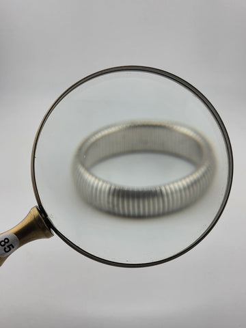 Vintage Mid Century Modern Brass Hand Held Magnify Glass W/ Ornate Handle.