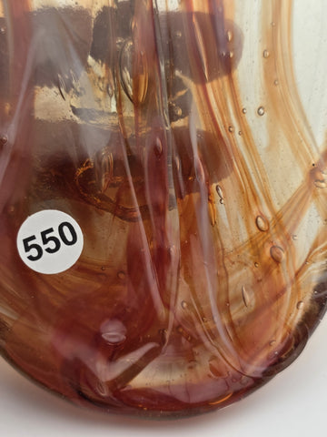 Rare Vintage Jaramillo Bros. Amber Skydreamer Hand Made glass mask.
