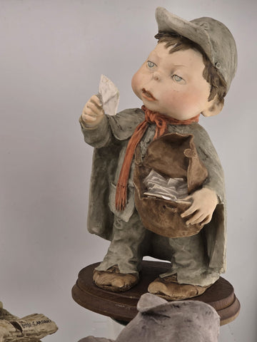 Lot Of 4 Giuseppe Armani Capodimonte Porcelain Medium Size Boy Figurines, Italy.