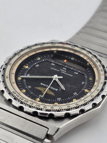 1987 42mm Breitling 80972 Jupiter Navitimer 3300 Quartz Watch. Untested. As-is.