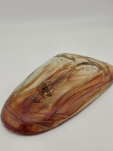 Rare Vintage Jaramillo Bros. Amber Skydreamer Hand Made glass mask.